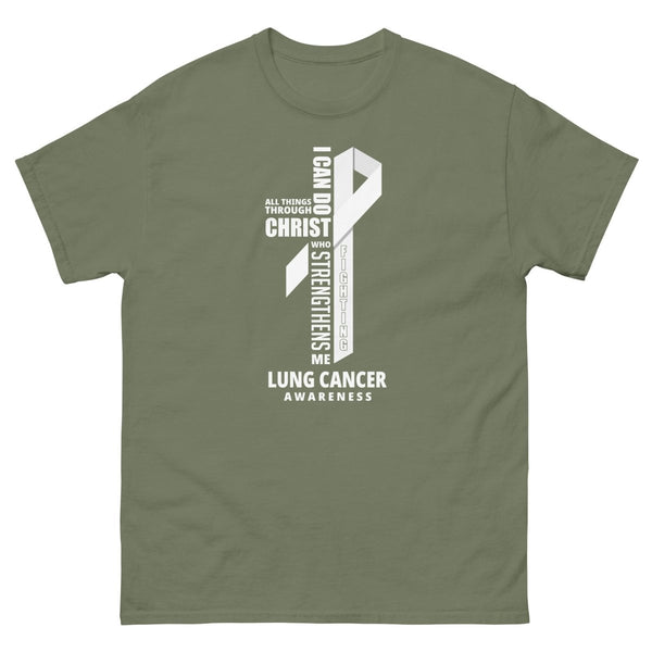 Lung Cancer Through Christ Tee - JohnVsGBMMilitary GreenS