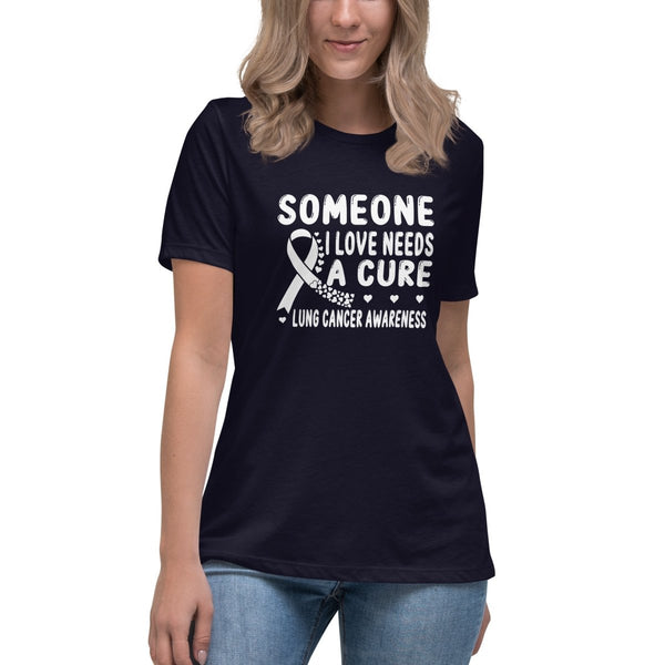 Lung Cancer Women's Cure Tee - JohnVsGBMNavyS