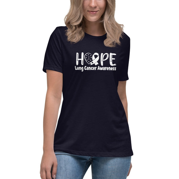 Lung Cancer Women's Hope Tee - JohnVsGBMNavyS