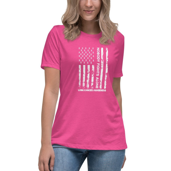 Lung Cancer Women's Nobody Flag Tee - JohnVsGBMBerryS