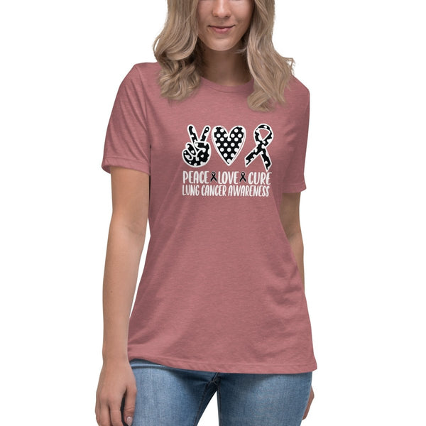 Lung Cancer Women's Peace Tee - JohnVsGBMHeather MauveS