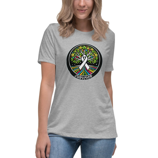Lung Cancer Women's Tree of Life Tee - JohnVsGBMAthletic HeatherS