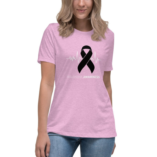 Melanoma Women's Heartbeat Tee - JohnVsGBMHeather Prism LilacS