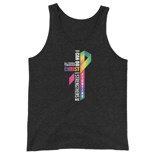 Men's All Things Through Christ Tank Top - JohnVsGBMCharcoal - Black TriblendXS