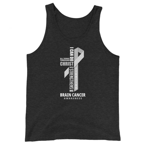 Men's Brain Cancer Christ Tank Top - JohnVsGBMCharcoal - Black TriblendXS
