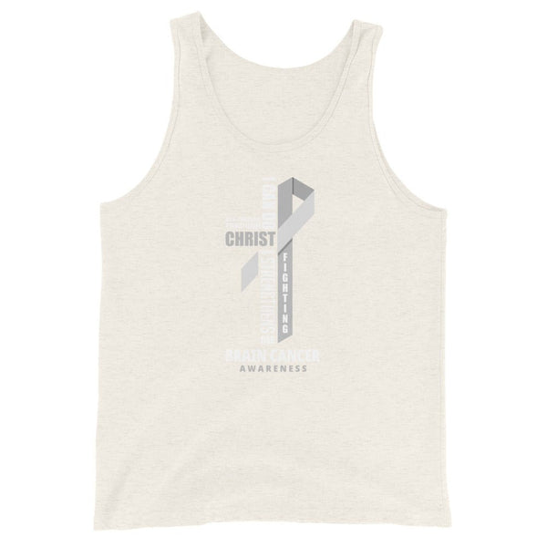 Men's Brain Cancer Christ Tank Top - JohnVsGBMOatmeal TriblendXS
