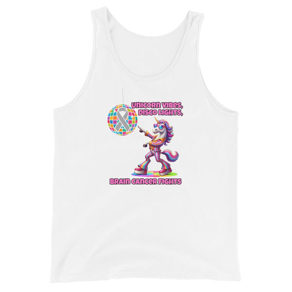 Men's Brain Cancer Unicorn Vibes Tank Top - JohnVsGBMWhiteXS