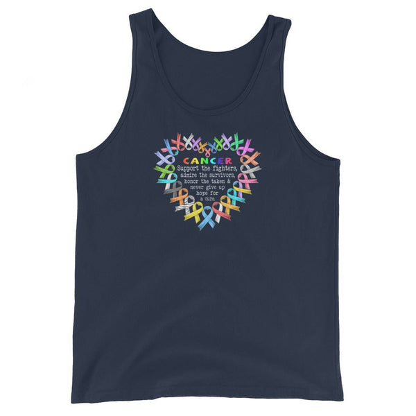 Men's Cancer Support Fighters Tank Top - JohnVsGBMNavyXS