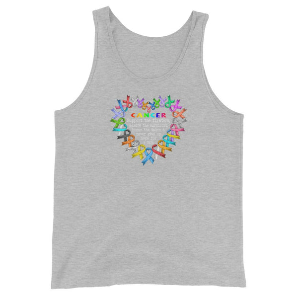 Men's Cancer Support Fighters Tank Top - JohnVsGBMAthletic HeatherXS