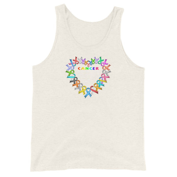 Men's Cancer Support Fighters Tank Top - JohnVsGBMOatmeal TriblendXS