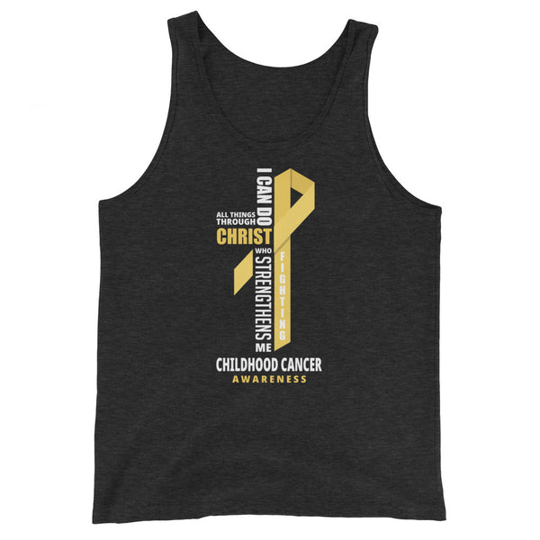 Men's Childhood Cancer Christ Tank Top - JohnVsGBMCharcoal - Black TriblendXS