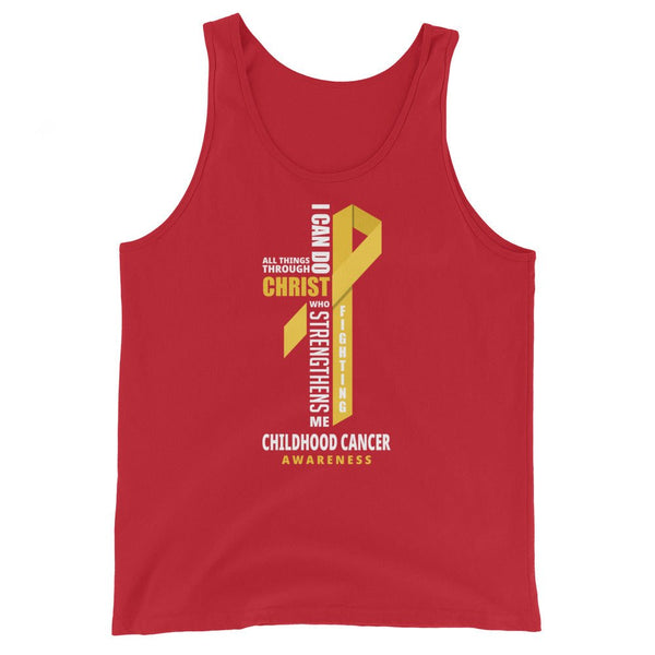 Men's Childhood Cancer Christ Tank Top - JohnVsGBMRedXS