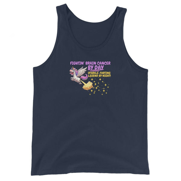 Men's Fighting Cancer by Day Tank Top - JohnVsGBMNavyXS