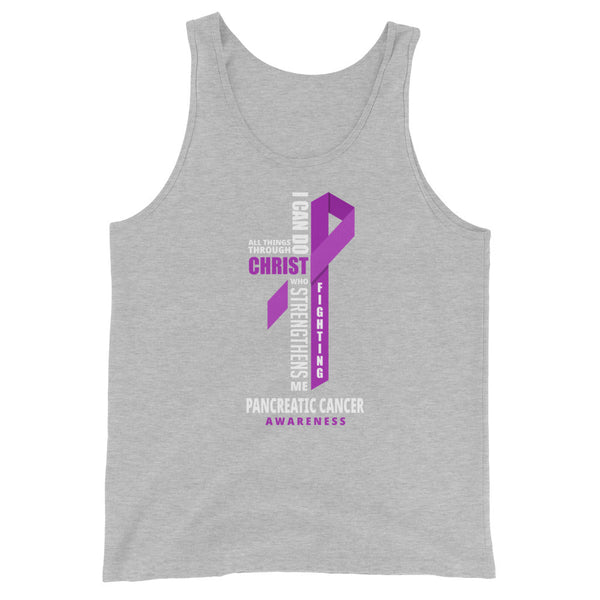 Men's Pancreatic Cancer Christ Tank Top - JohnVsGBMAthletic HeatherXS