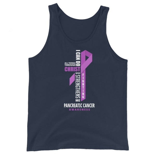 Men's Pancreatic Cancer Christ Tank Top - JohnVsGBMNavyXS