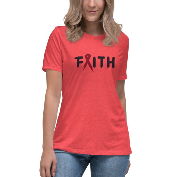 Multiple Myeloma Women's Faith Tee - JohnVsGBMHeather RedS