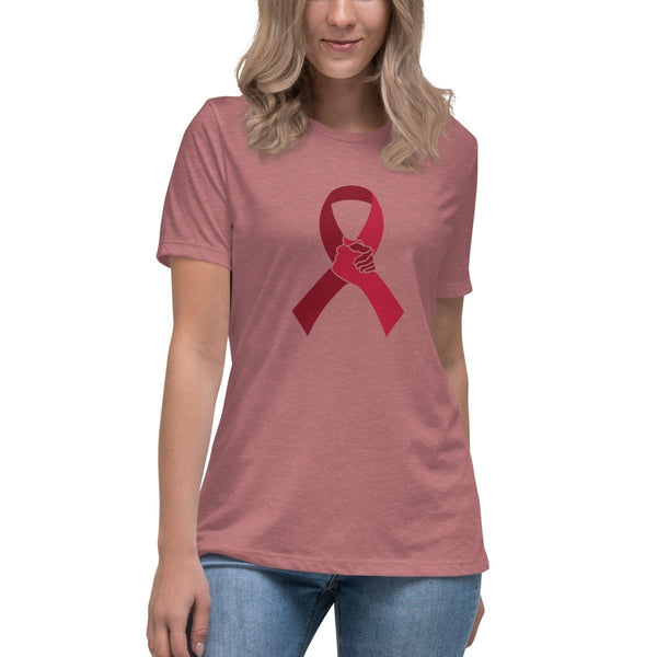 Multiple Myeloma Women's Ribbon Hand Tee - JohnVsGBMHeather MauveS