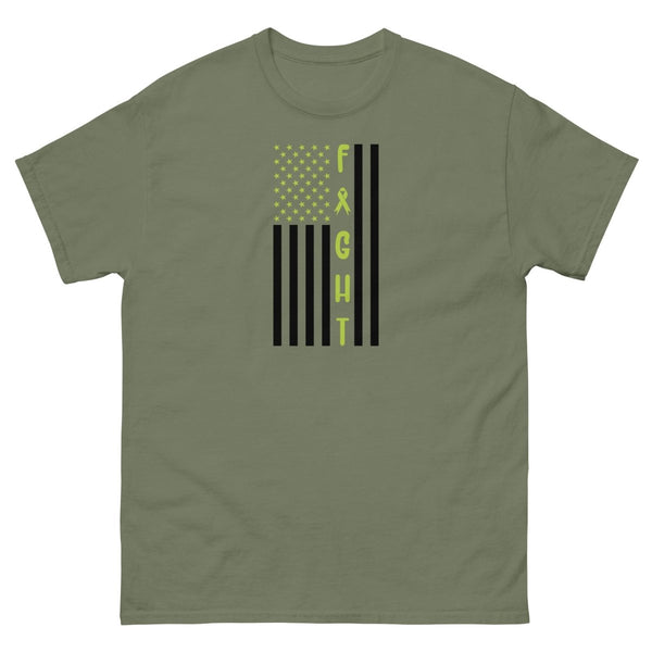 Non - Hodgkin's Lymphoma Faith Flag Tee - JohnVsGBMMilitary GreenS
