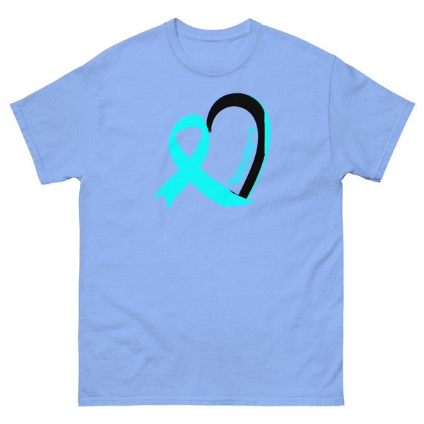 Ovarian Cancer Heart Tee - JohnVsGBMCarolina BlueS