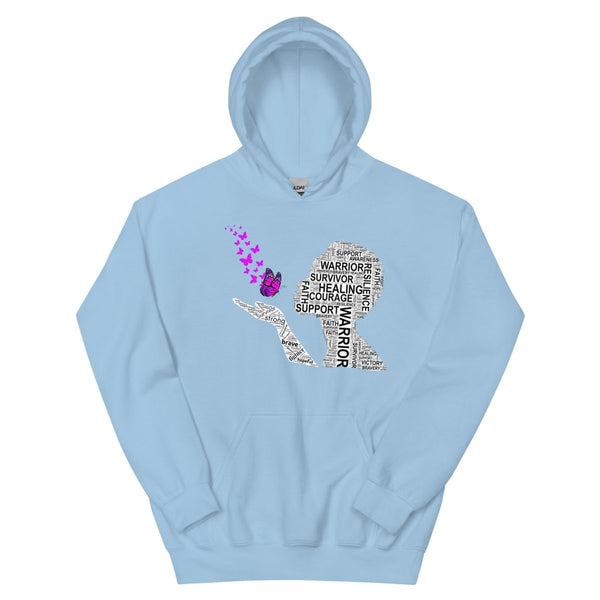 Pancreatic Cancer Butterfly Hoodie - JohnVsGBMLight BlueS