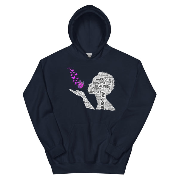 Pancreatic Cancer Butterfly Hoodie - JohnVsGBMNavyS