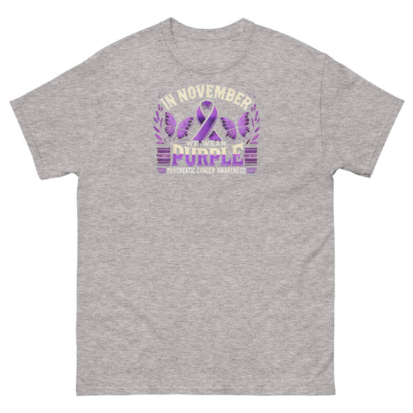 Pancreatic Cancer November We Wear Classic Tee - JohnVsGBMSport GreyS