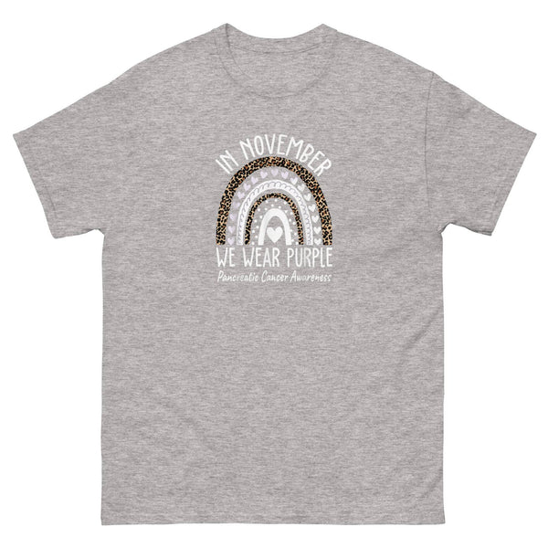 Pancreatic Cancer Rainbow Classic Tee - JohnVsGBMSport GreyS