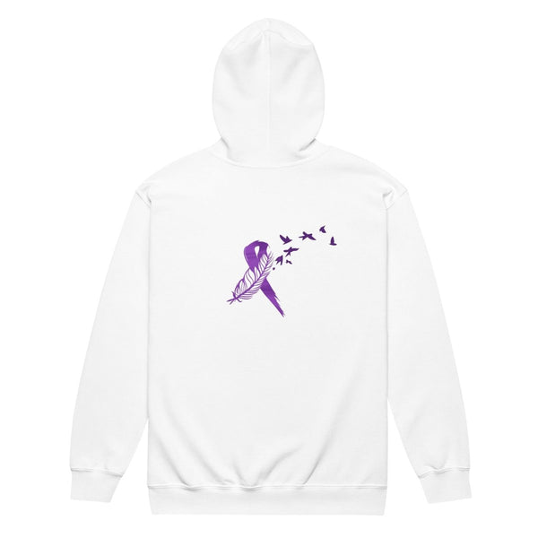 Pancreatic Cancer Zip Up Survivor Hoodie - JohnVsGBMWhiteS