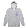 Pancreatic Cancer Zip Up Survivor Hoodie - JohnVsGBMSport GreyS