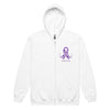 Pancreatic Cancer Zip Up Survivor Hoodie - JohnVsGBMWhiteS
