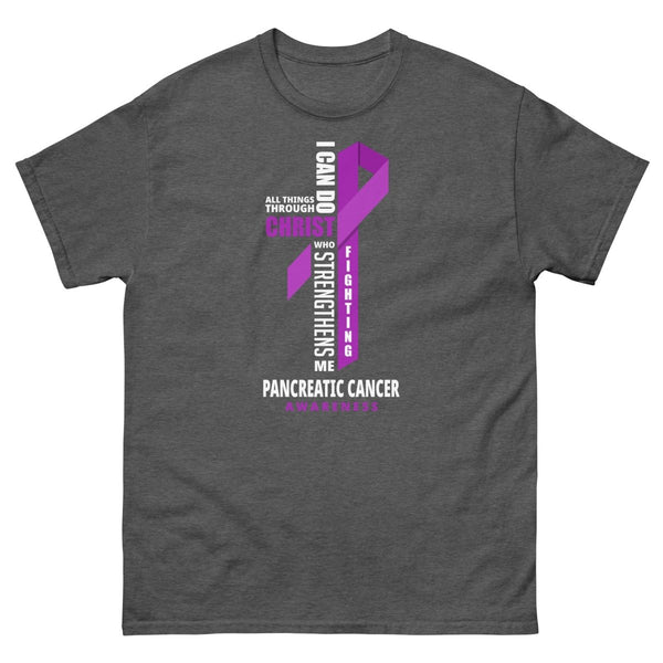 Pancreatic Through Christ Tee - JohnVsGBMDark HeatherS