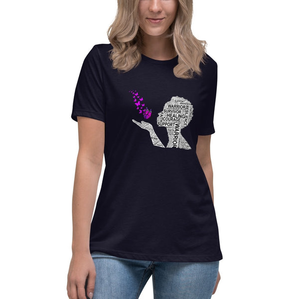 Pancreatic Women's Butterfly Tee - JohnVsGBMNavyS
