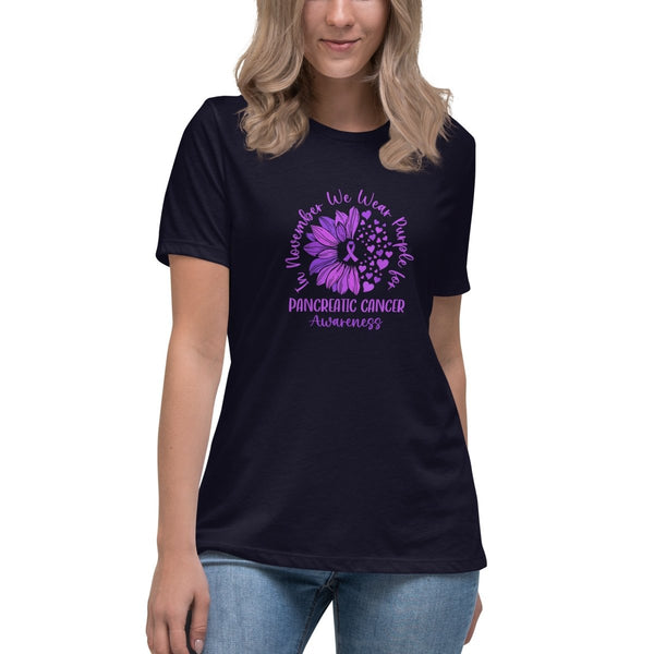 Pancreatic Women's Flower Tee - JohnVsGBMNavyS