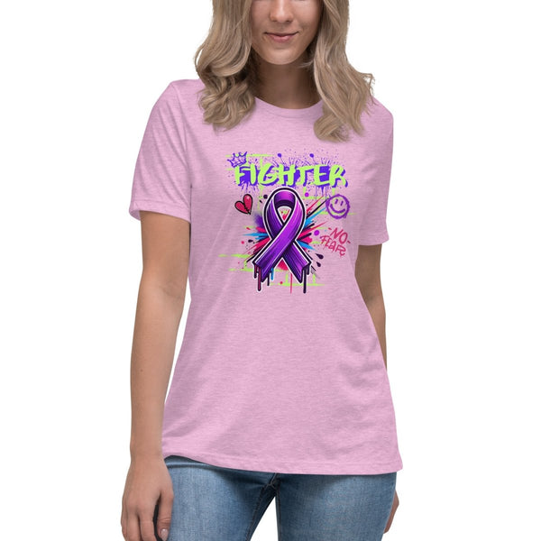 Pancreatic Women's Graffiti Tee - JohnVsGBMHeather Prism LilacS