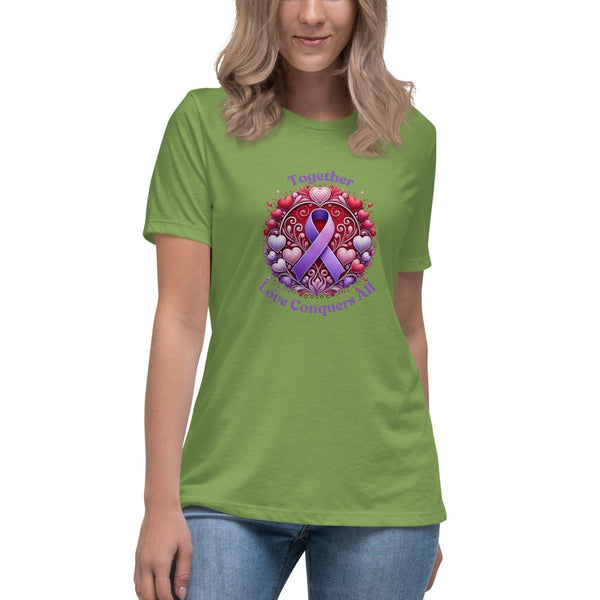 Pancreatic Women's Heart Love Tee - JohnVsGBMLeafS