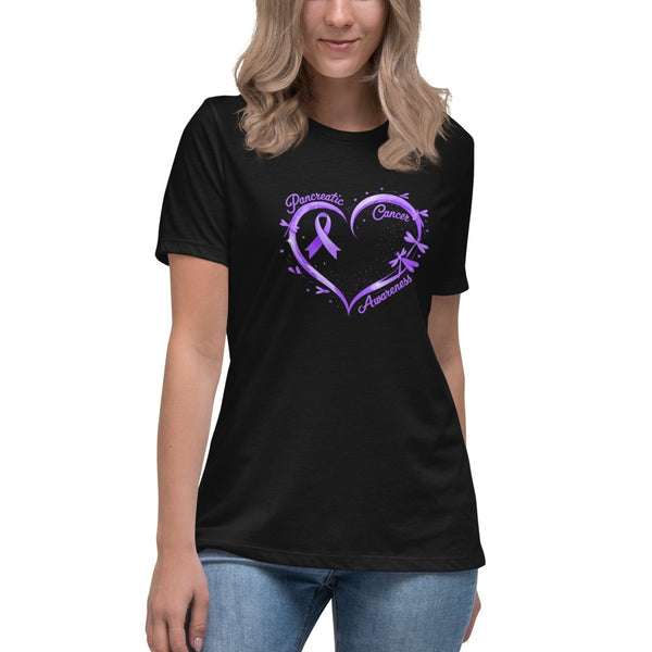 Pancreatic Women's Heart Tee - JohnVsGBMBlackS