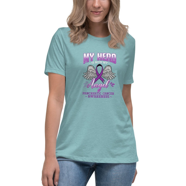 Pancreatic Women's Hero Tee - JohnVsGBMHeather Blue LagoonS