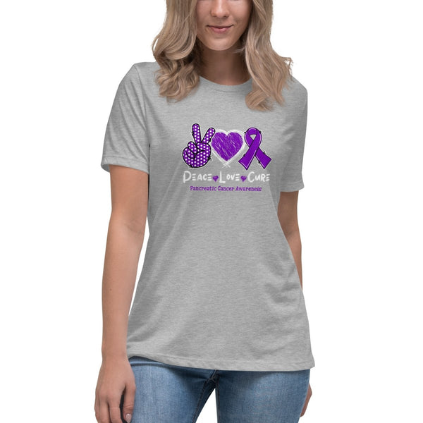 Pancreatic Women's Peace Tee - JohnVsGBMAthletic HeatherS