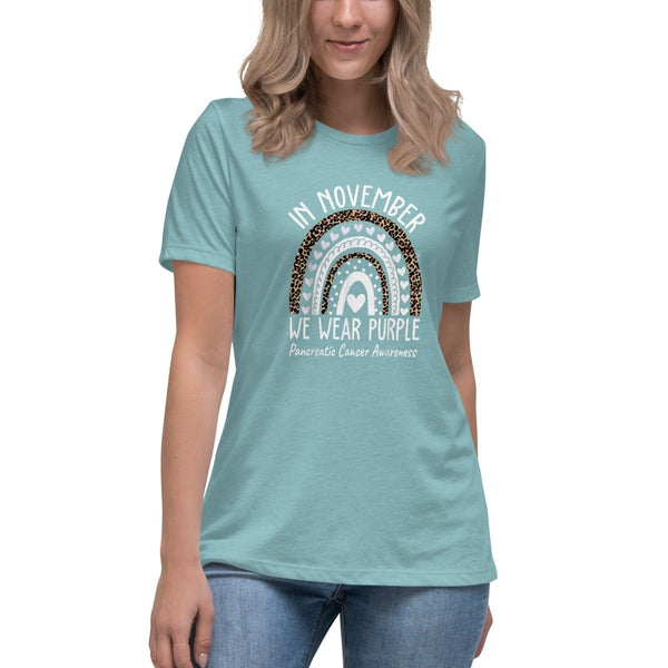 Pancreatic Women's Rainbow Tee - JohnVsGBMHeather Blue LagoonS