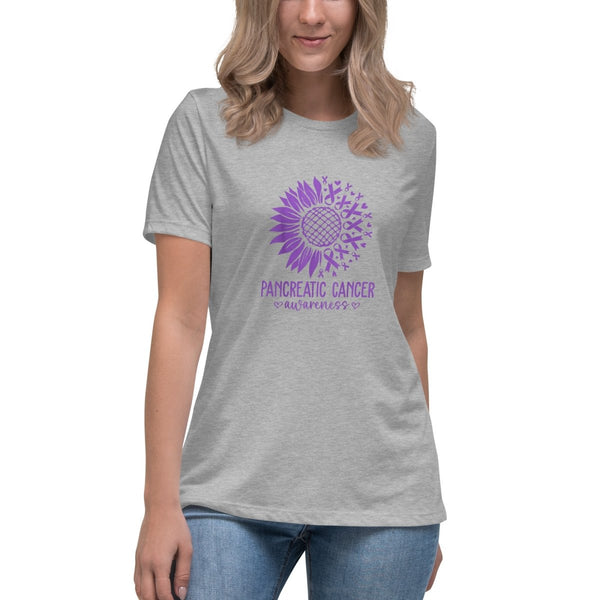 Pancreatic Women's Sunflower Tee - JohnVsGBMAthletic HeatherS