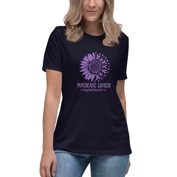 Pancreatic Women's Sunflower Tee - JohnVsGBMNavyS