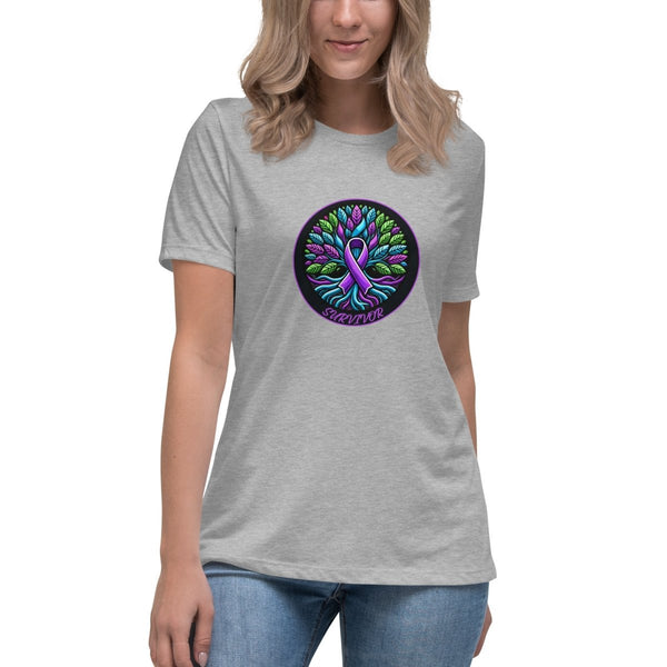 Pancreatic Women's Tree of Life Tee - JohnVsGBMAthletic HeatherS