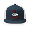 Radiation Brain Cancer Trucker Cap - JohnVsGBMNavy/ White
