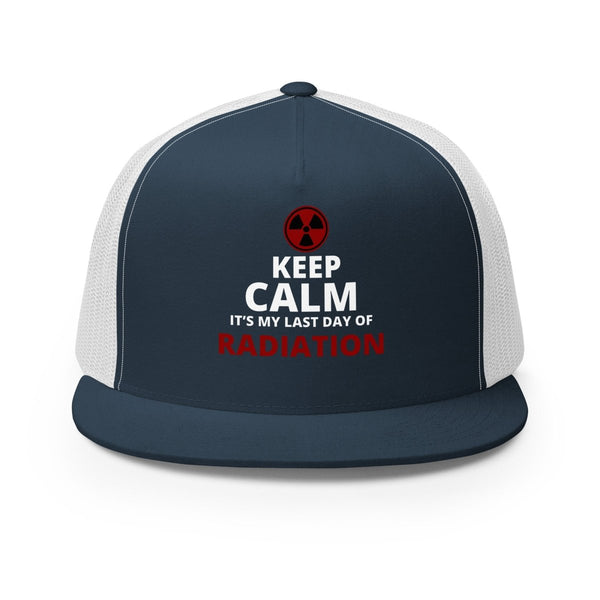 Radiation Brain Cancer Trucker Cap - JohnVsGBMNavy/ White