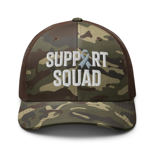 Support Squad Embroidered Camouflage Trucker Hat - JohnVsGBMCamo/Brown