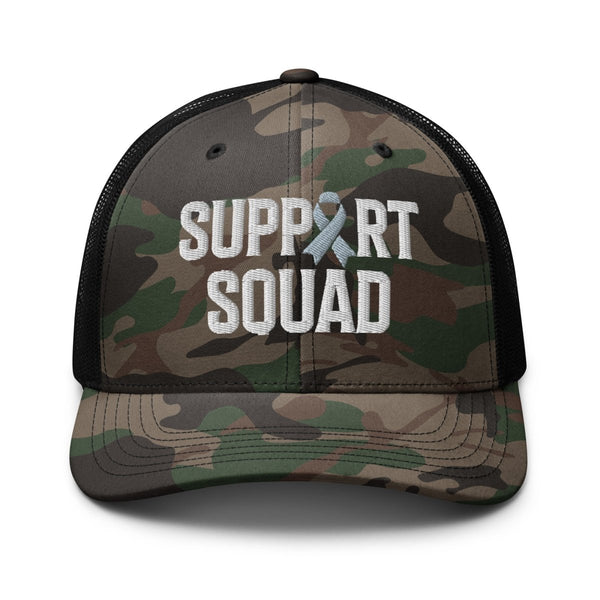 Support Squad Embroidered Camouflage Trucker Hat - JohnVsGBMCamo/Black