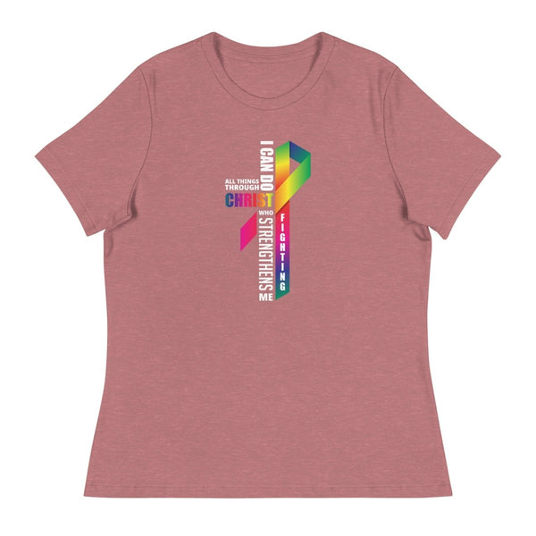 Women's All Things Through Christ Tee - JohnVsGBMHeather MauveS
