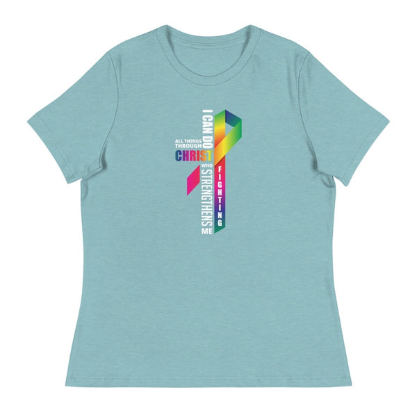 Women's All Things Through Christ Tee - JohnVsGBMHeather Blue LagoonS