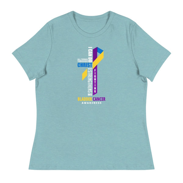 Women's Bladder Cancer Through Christ Tee - JohnVsGBMHeather Blue LagoonS