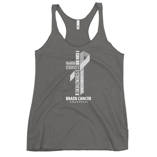Women's Brain Cancer Christ Tank Top - JohnVsGBMPremium HeatherXS
